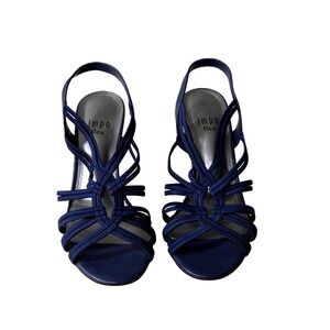 Impo Stretch Women's Navy Blue Stretch Slingback Heels Size 10M